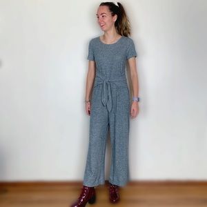 Art class gray sweater jumpsuit wide leg pant bow